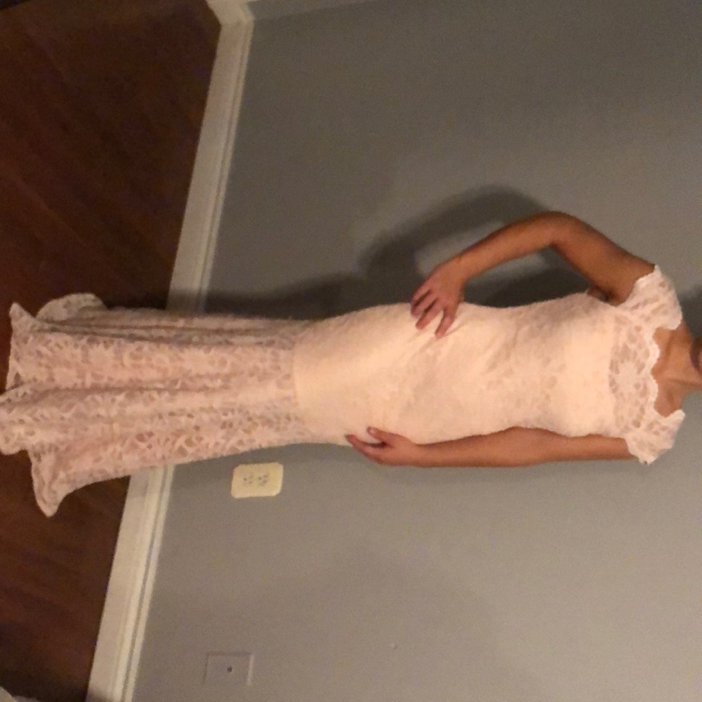 Light pink (blush) bridesmaid dress